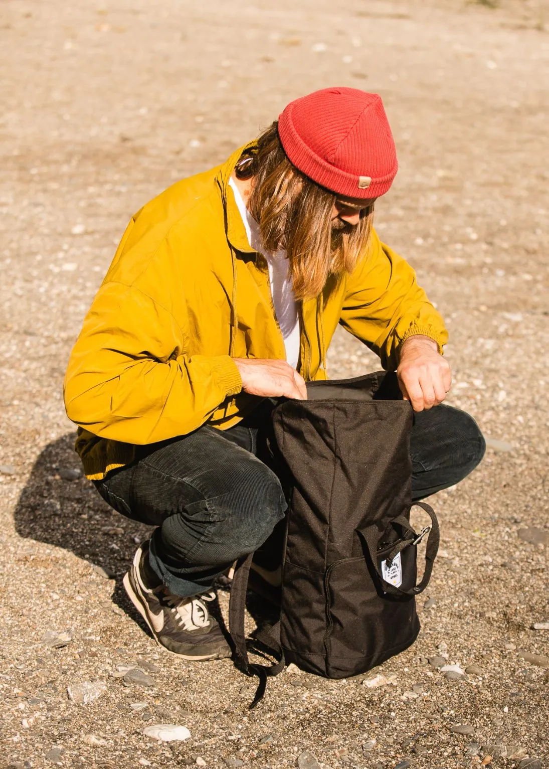 'The Everyday' Recycled Roll-Top Backpack in Black