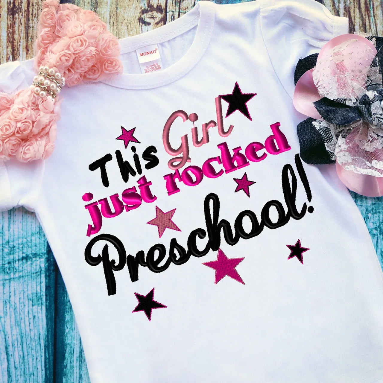 This girl just rocked Preschool Embroidery Design