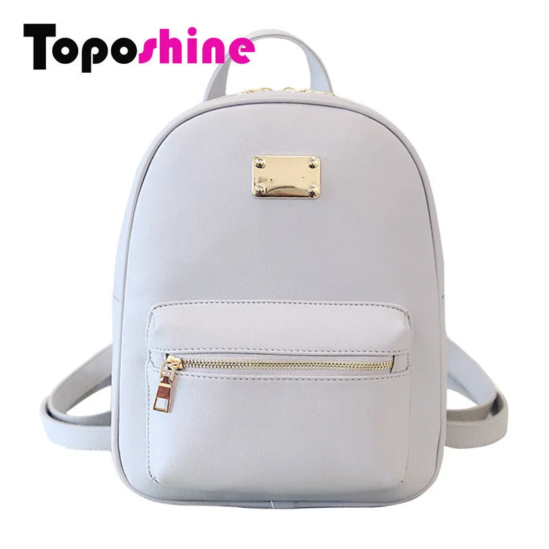 Toposhine Fashion Women Backpack For Girls 2016 Backpacks Black Backpacks Female Fashion Girls Bags Ladies Black Backpack 1538