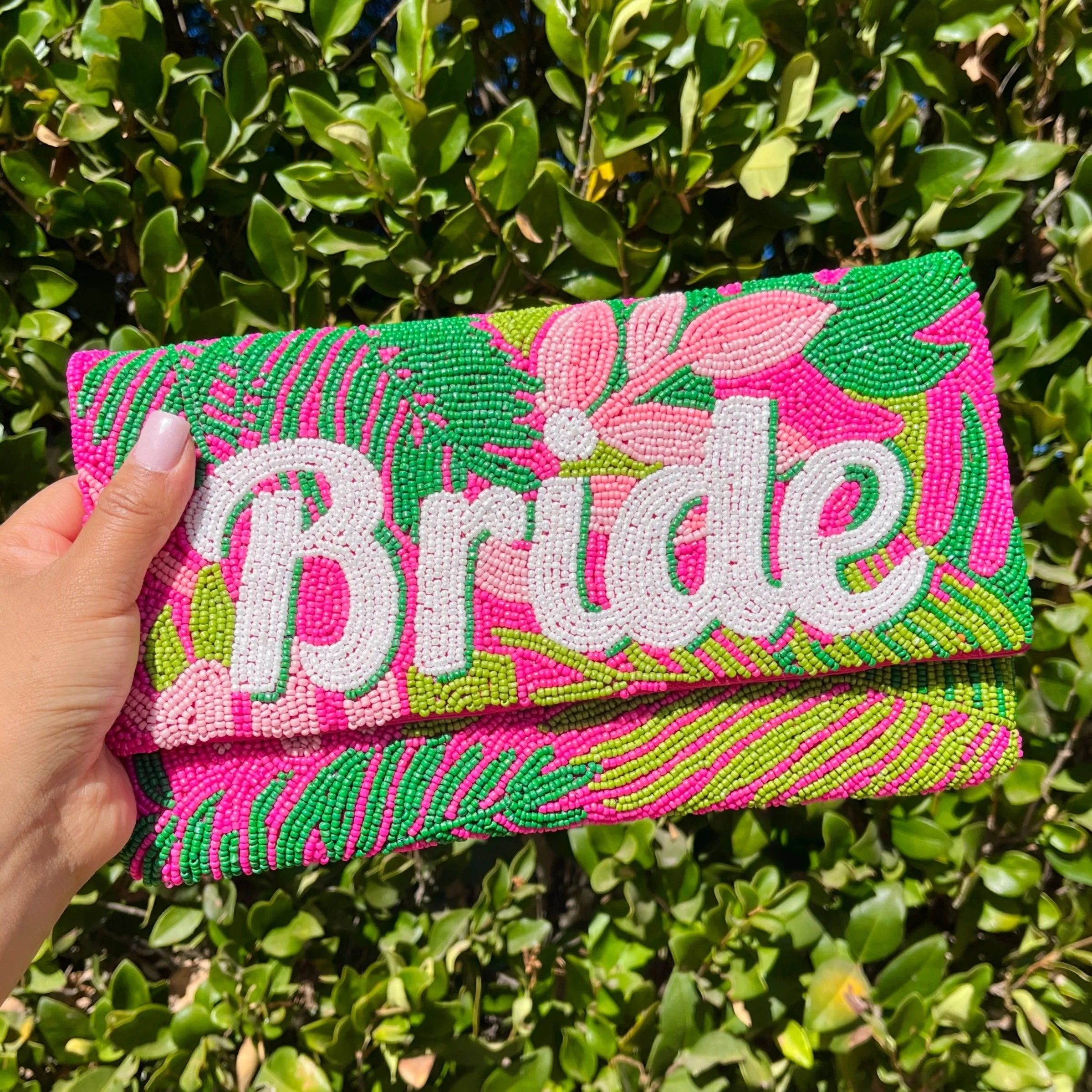 Tropical Bride Beaded Clutch Purse