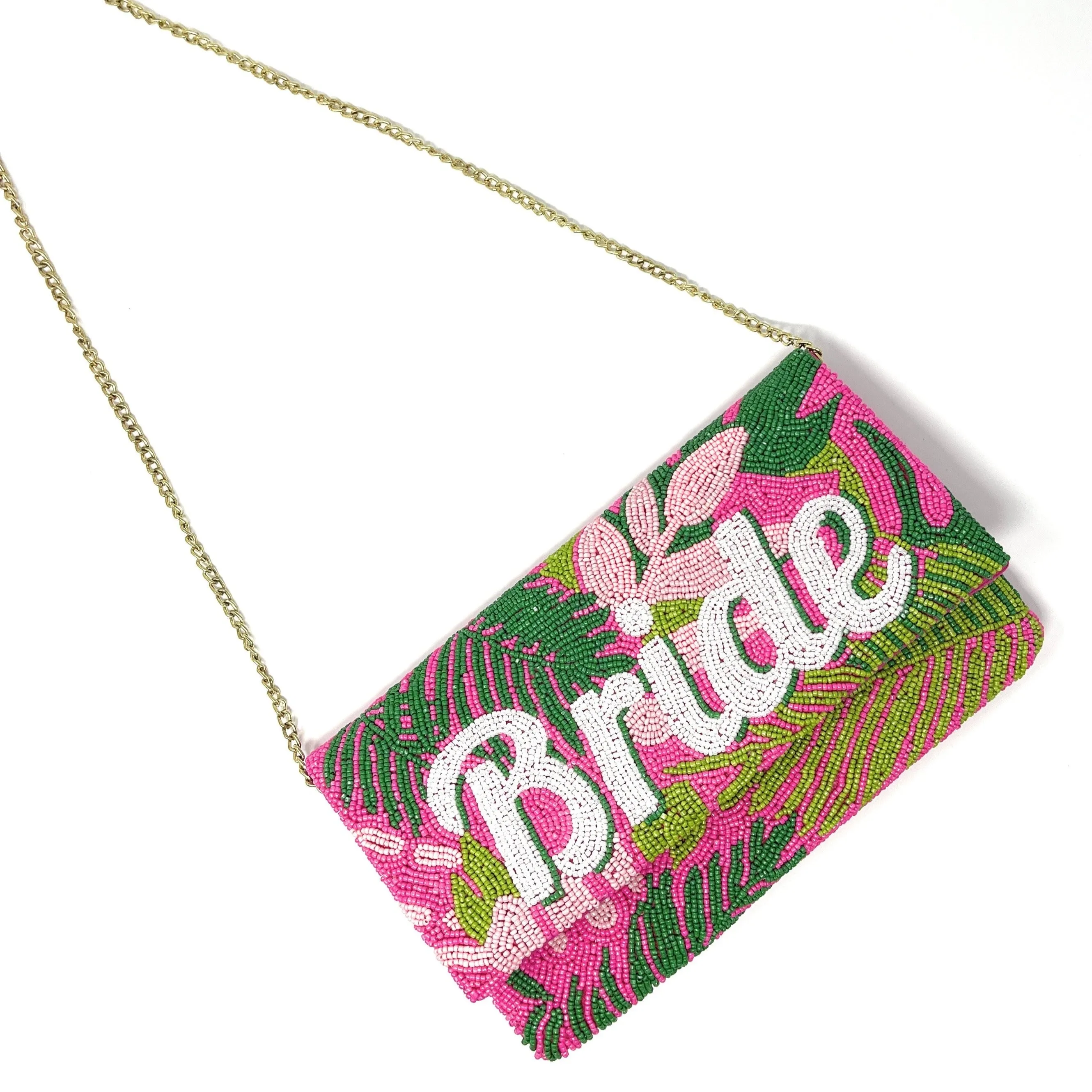 Tropical Bride Beaded Clutch Purse