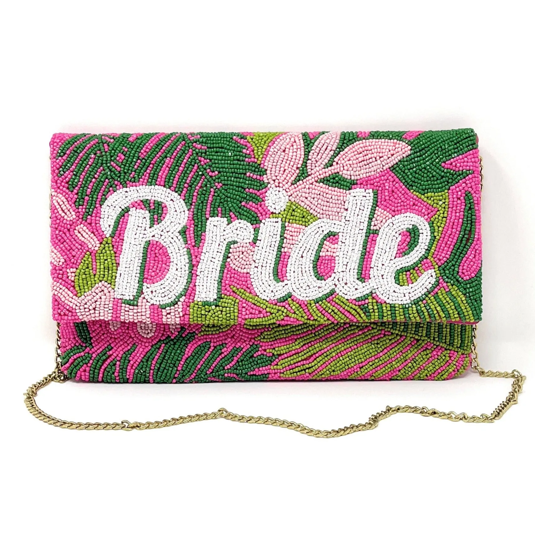 Tropical Bride Beaded Clutch Purse