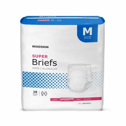 Unisex Adult Incontinence Brief X-Large Disposable Heavy Absorbency Count of 16 By McKesson