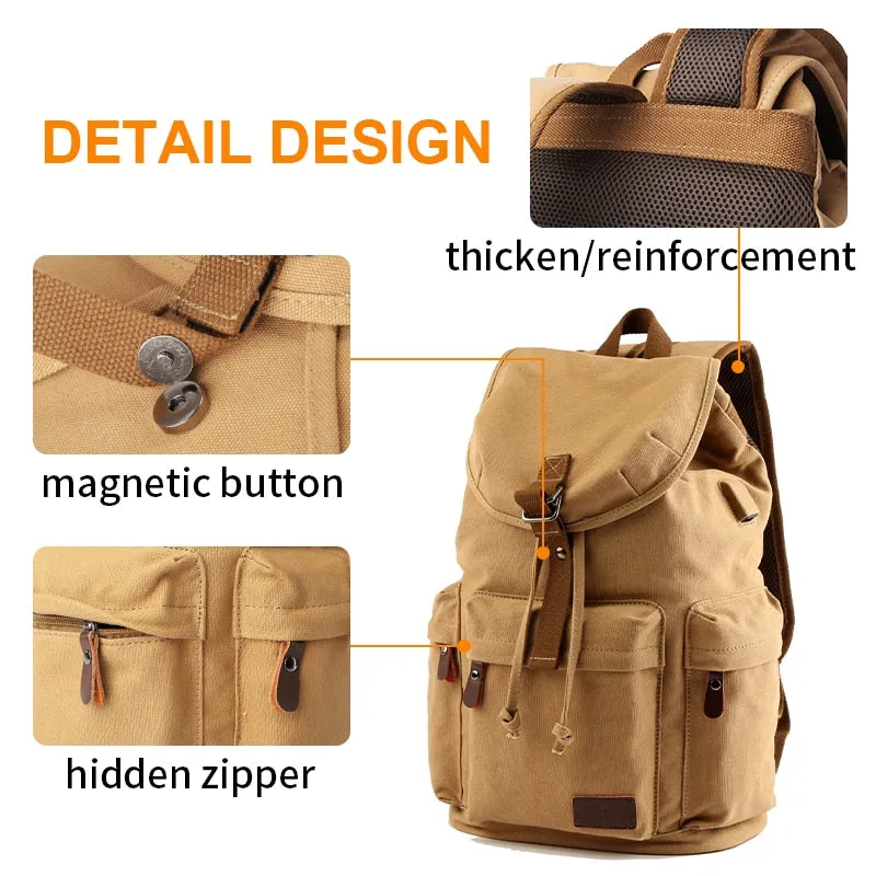 Unisex Canvas Vintage Casual Laptop Backpack