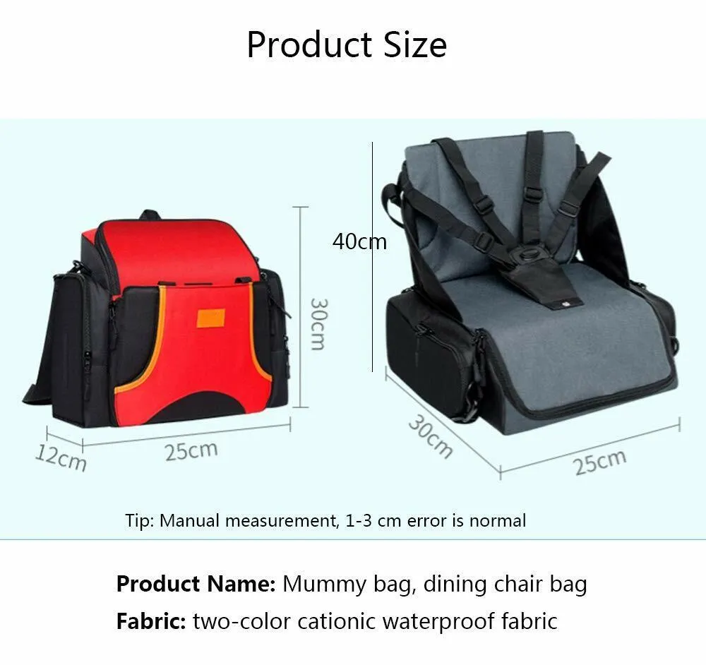 US 2-in-1 Waterproof Travel Backpack Folding Dining Chair Baby Diaper Mommy Bag