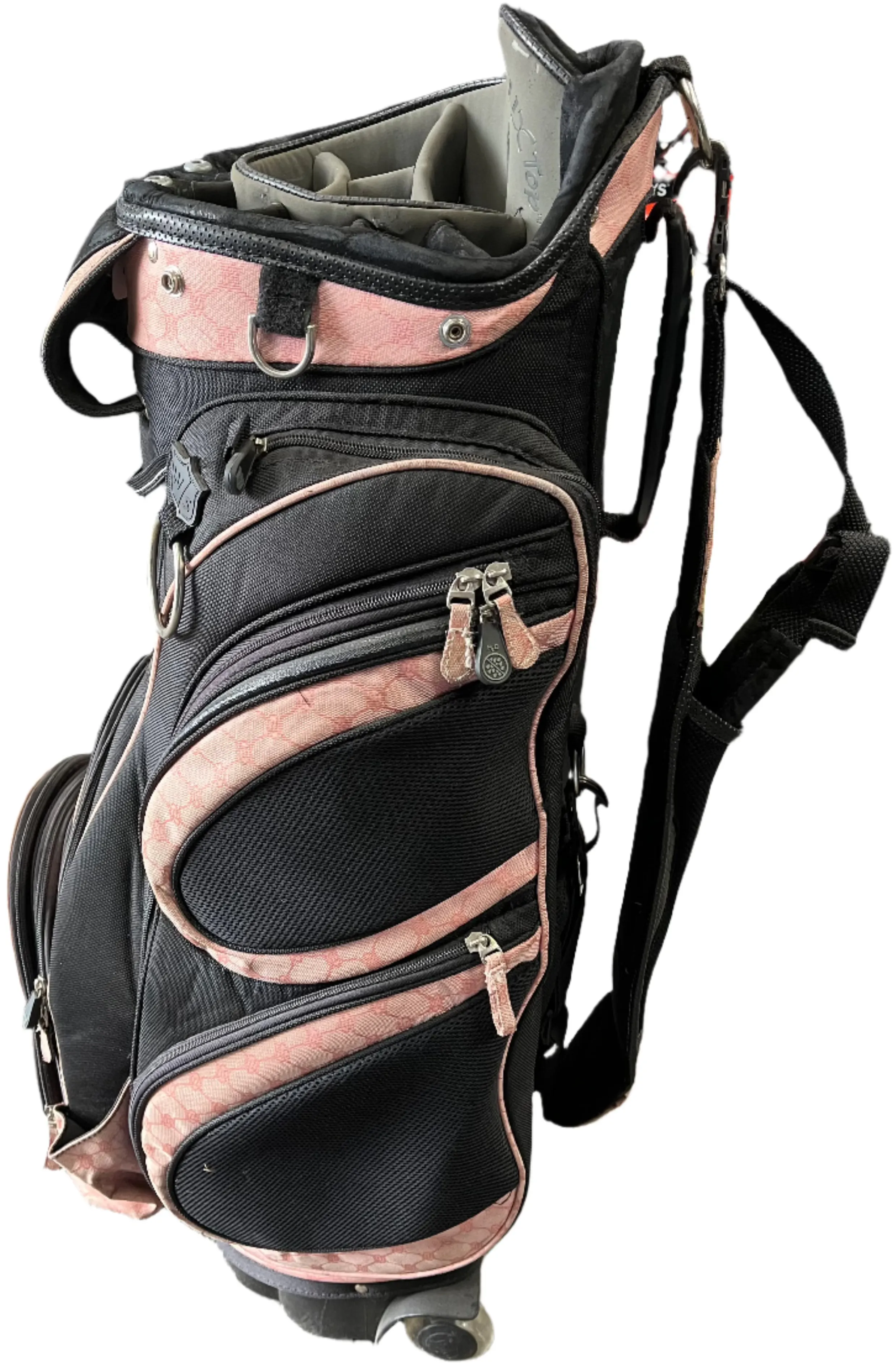 Used Wilson Staff Black/Pink Rolling Golf Bag