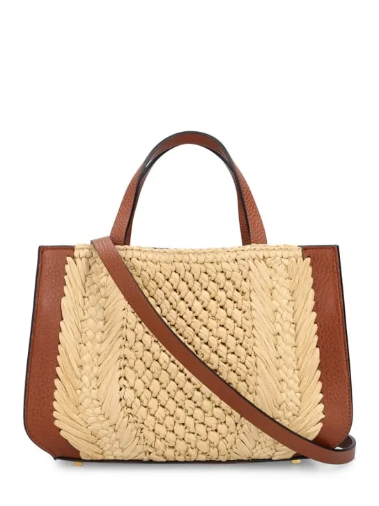 Valentino Garavani   Vlogo Signature crochet raffia tote bag 