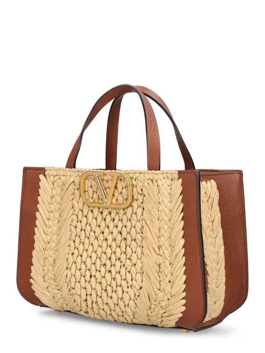 Valentino Garavani   Vlogo Signature crochet raffia tote bag 