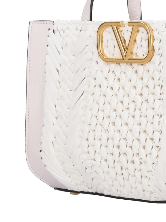 Valentino Garavani   Vlogo Signature crochet raffia tote bag 