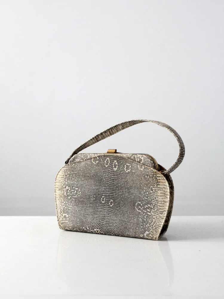 vintage monitor lizard skin handbag