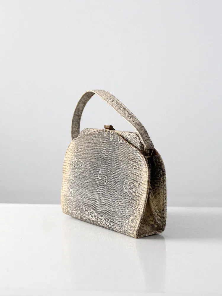 vintage monitor lizard skin handbag