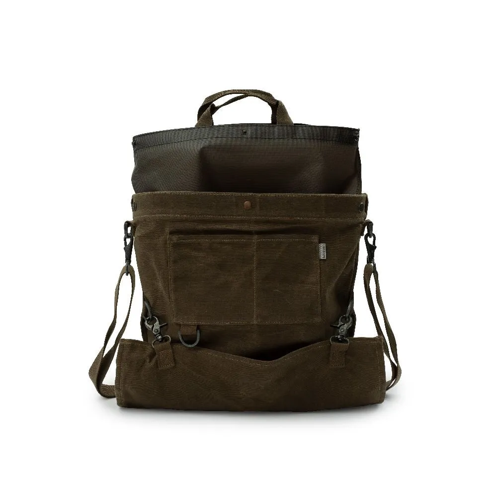 Waxed Canvas Gathering Bag - Dark Khaki