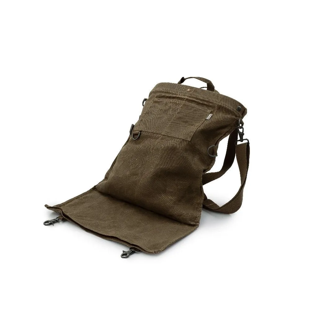 Waxed Canvas Gathering Bag - Dark Khaki