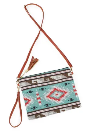 Western Print Crossbody Clutch Bag