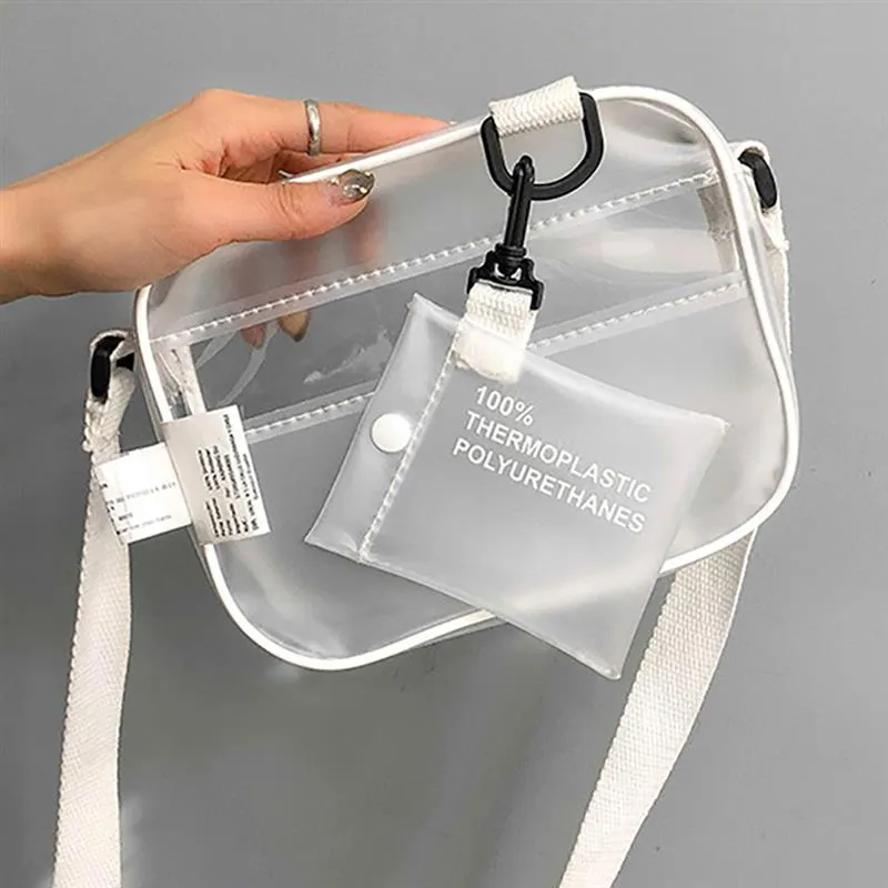 Women's Casual Recycled PVC Transparent Stadium Approved Crossbody Bag