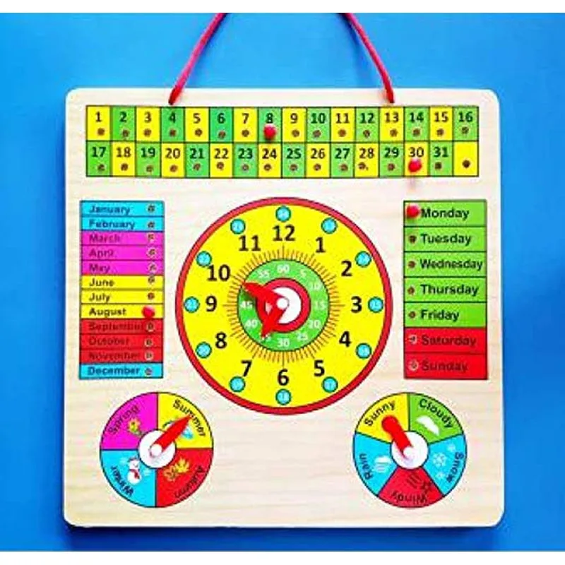 Wooden Calendar Multifunctional Teaching Board (Montessori Educational Toy)