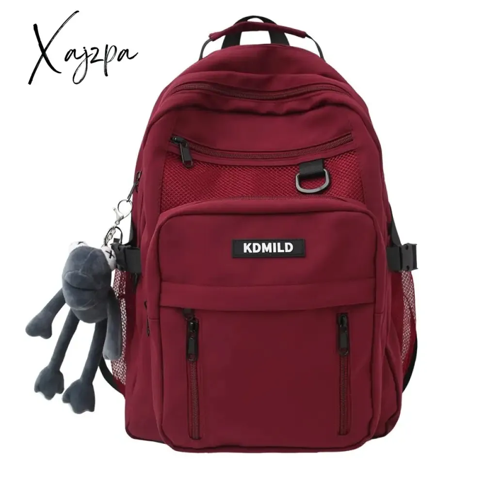 Xajzpa - Nylon Male Female Waterproof Purple College Backpack Men Women Laptop Bag Cool Boy Girl Travel Bags Fashion Lady Backpack Trendy