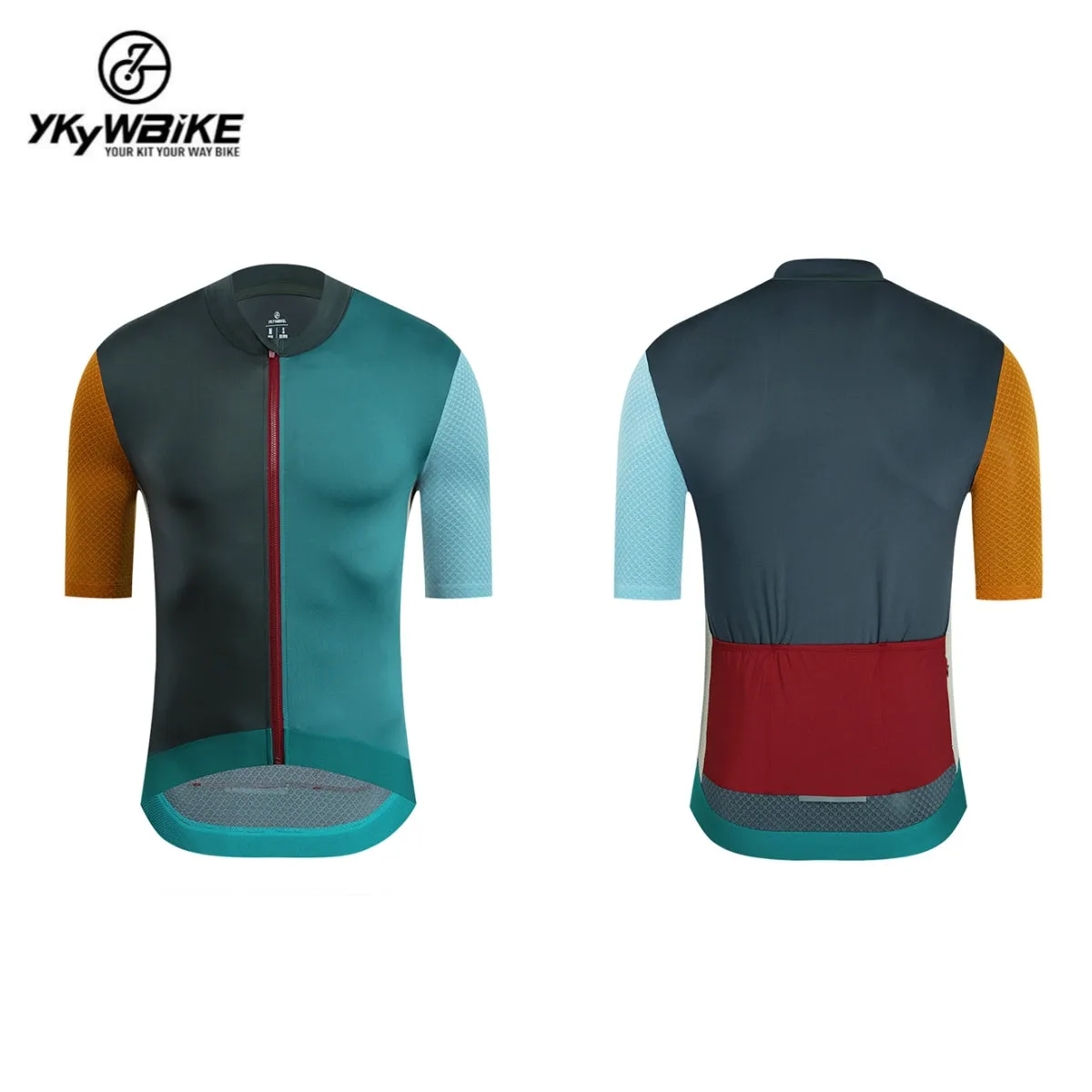 YKYW 2024 Men's New Cycling Jersey Moisture Wicking Quick Dry Multiple Color Combinations Colorblocking Gray Black