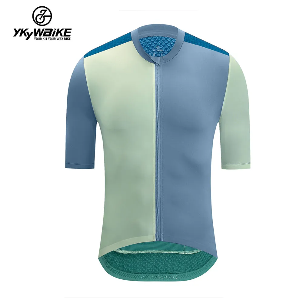 YKYW 2024 Men's New Cycling Jersey Moisture Wicking Quick Dry Multiple Color Combinations Colorblocking Gray Black