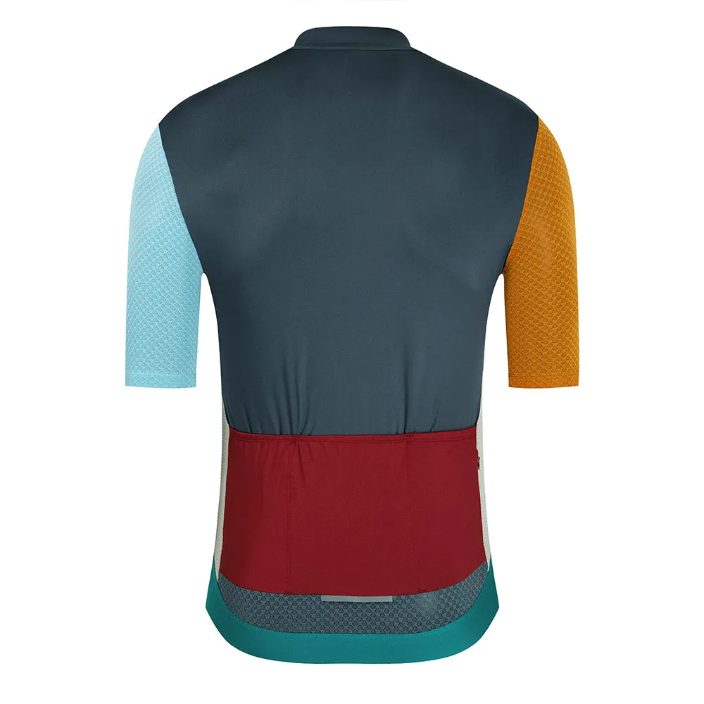 YKYW 2024 Men's New Cycling Jersey Moisture Wicking Quick Dry Multiple Color Combinations Colorblocking Gray Black