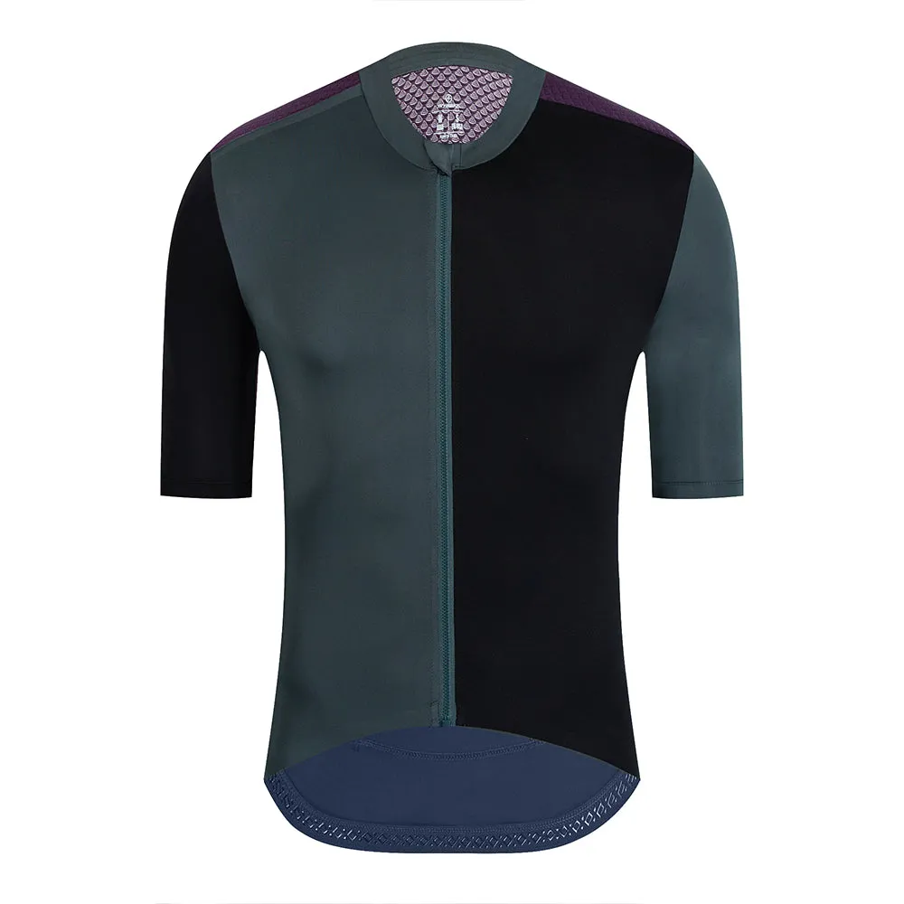 YKYW 2024 Men's New Cycling Jersey Moisture Wicking Quick Dry Multiple Color Combinations Colorblocking Gray Black