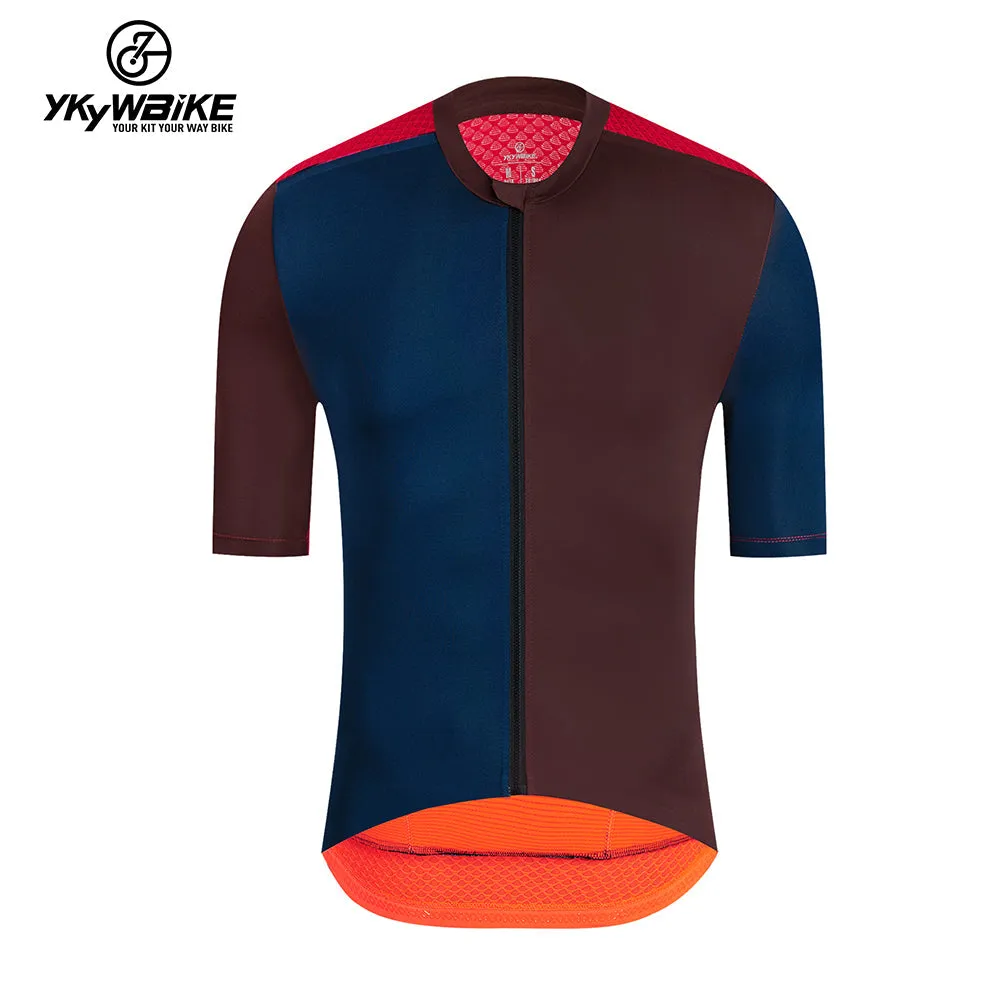 YKYW 2024 Men's New Cycling Jersey Moisture Wicking Quick Dry Multiple Color Combinations Colorblocking Gray Black