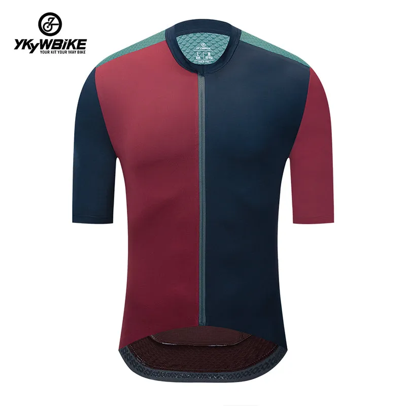 YKYW 2024 Men's New Cycling Jersey Moisture Wicking Quick Dry Multiple Color Combinations Colorblocking Gray Black