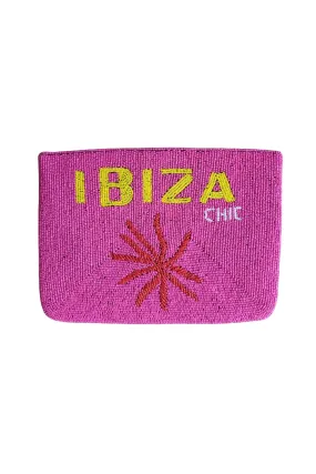 Zoda Ibiza Beaded Clutch Magenta