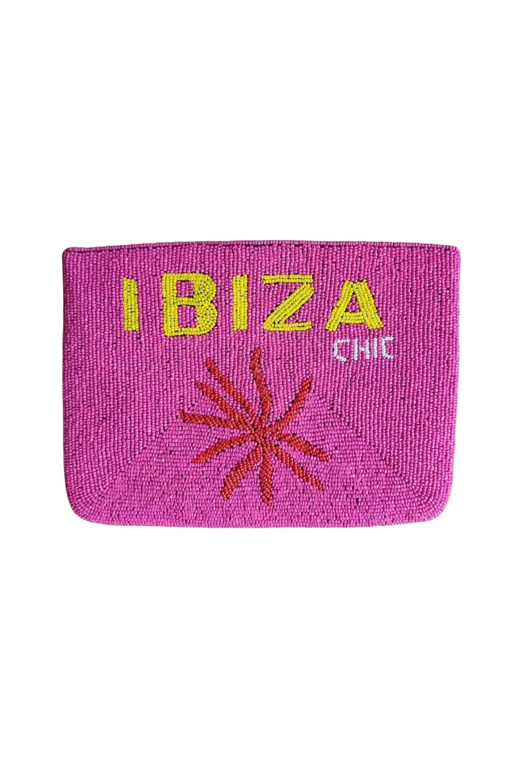 Zoda Ibiza Beaded Clutch Magenta